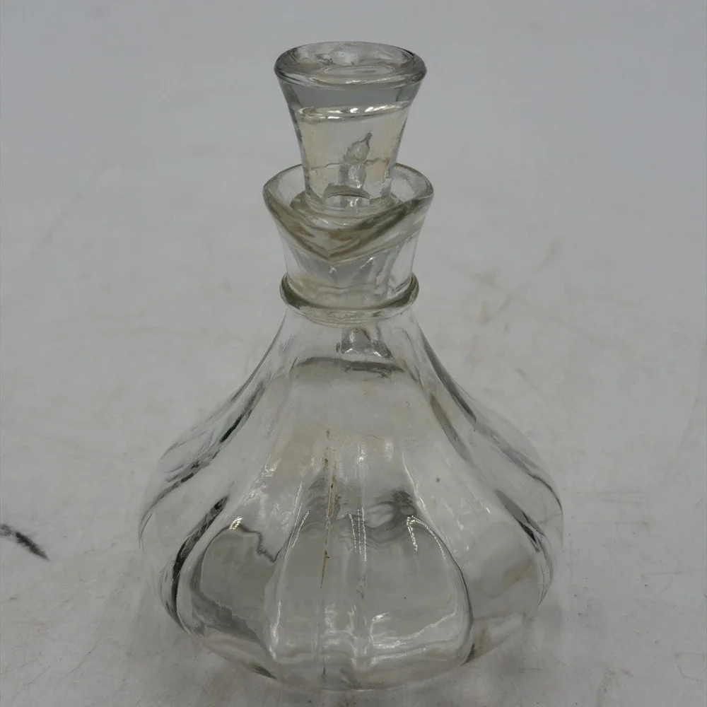 Vintage 1950's Anchor Hocking Cruet Oil Dressing Pressed Glass C Stopper